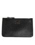 Dolce & Gabbana Black Leather Chain Link Mens Coin Purse Key Clip Holder Wallet
